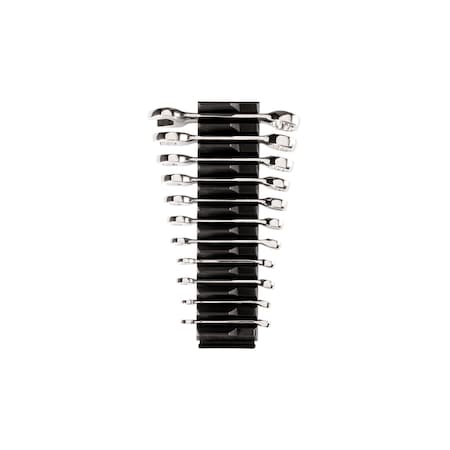 Tekton Stubby Combination Wrench Set with Modular Wrench Organizer, 11-Piece (1/4 - 3/4 in.) WCB95401